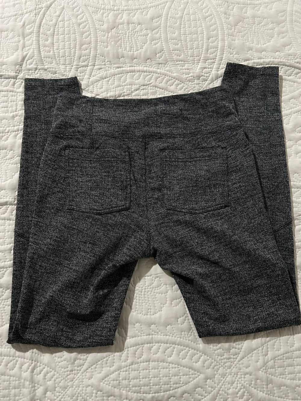 Athleta Black & Grey Herringbone Leggings Sz: M - Picture 8 of 9